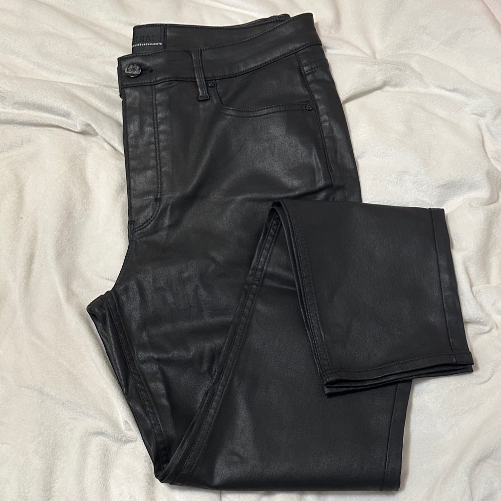 White House Black Market Black Coated Denim